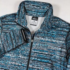 Nike Pro Dri-Fit Womens Medium 1/4 Zip Pullover Blue Black Static Print